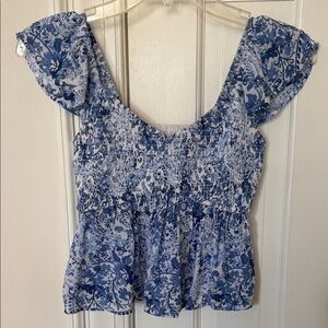 Hollister 💙Peplum🤍Top